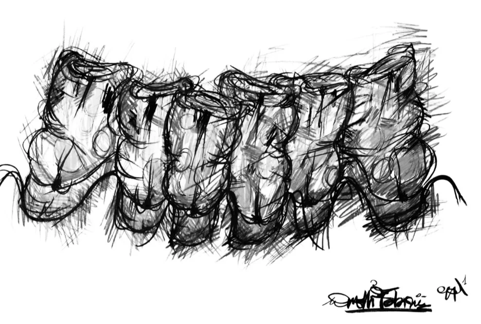 Disegno Ortodontico bianco e nero Fabrizio Anelli